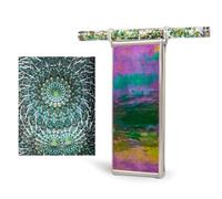 6" Seashell Kaleidoscope For Adults-With 2 Pieces 6" Glitter Wand,Handmade Tiffany Stained Glass Adult Kaleidoscope,Classy Gift Box,Special Birthday Gift,Anniversary Wedding Gift (Seagrass)