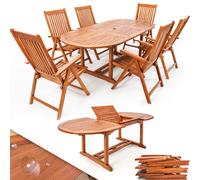 6 Seat Garden Dining Set Vanamo Eucalyptus Wood FSC®-certified