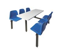 6 Seater Economy Canteen Unit (Double Entry), Blue Seats