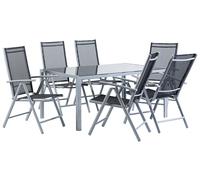 Garden Dining Set 6 Seater CATANIA Black
