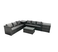 6-seater Patio Coffee Table Sofa Set with 2 Side Tables Fimous Dark Grey One Size