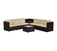6 Seater Rattan Sofa Furniture Set W/Cushions