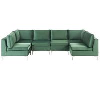 Modular U-Shape Sofa 6 Seater EVJA Green Velvet