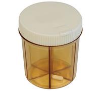 6 Section Pill Dispenser Tablet Box Organiser, Rotating top and Flip Up Lid Transparent Design Specifically Designed for Larger Tablets and Vitamins Medication Management Weakened Grip Friendly