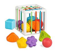 6 Sensory Shape Blocks & Cube Set 12-36 Months Developmental Toy - Birthday Gift for 1-3 Year Old Toddler Learning