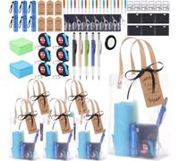 6 Set Baby Shower Prizes for Men, Baby Shower Game Winner Gifts Including Mini Screwdriver Keychain Tape Measuring Flashlight Pen Cleaning Cloth Set Bulk for Adult Bachelor Party Favor (Blue & Green)