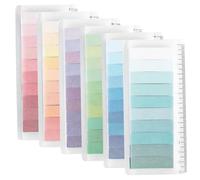6 Set Book Tabs, 900PCS Gradient Writable Annotation Tabs in 60 Colors, Repositionable Japanese Paper Sticky for Reading Notes, Marking Books and Organizing Files Sticky