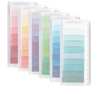 6 Set Book Tabs, 900PCS Gradient Writable Annotation Tabs in 60 Colors, Repositionable Japanese Paper Sticky Tabs for Reading Notes, Marking Books and Organizing Files