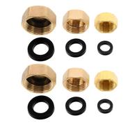 6 Set Brass Blanking Cap Female Thread Hexagonal for Garden Hose | 3/8 Inch, 1/2 Inch and 3/4 Inch Sizes, Thickened Brass, Golden Finish, Leak Proof Fit