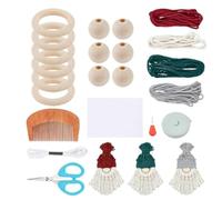 6 Set Christmas DIY Macrame Gnomes Kit, Christmas Tree Ornaments DIY Santa Claus Kit Cotton Santa Claus Gnome Making Supplies Xmas Macrame Hanging Ornament, Style 1
