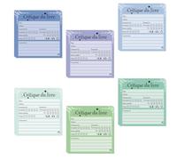 6 Set French Book Review Sticky Notes 2.95 x 2.95 inch Back to School Mini Colorful Funny Office Notepads 300 Pag Spanish Reading Tracker Sticky Pads for Students Teacher Women Men Adult (French)