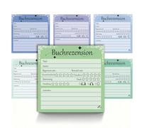 6 Set French Book Review Sticky Notes 2.95 x 2.95 inch Back to School Mini Colorful Funny Office Notepads 300 Pag Spanish Reading Tracker Sticky Pads for Students Teacher Women Men Adult (German)