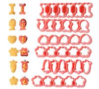 6 Set Mini Cookie Cutters,Cracker Cutter Small Dog Treat Cookie Cutters Including Goldfish Cracker Cutter Dog Bone Paw Flower Heart Carrot for Cakes Cookies Sugar Pet Snacks Making Dogs Party (Pink)