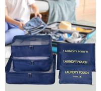 6 Set Packing Cubes for Suitcases, Large Capacity Travel Luggage Packing Organizers, Travel Essentials with Shoe Bag, Toiletry Bag & Laundry Bag（Navy）