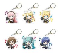 6 Set Project Sekais Keychain Music Game Figure Len Rin Meikos Cosplay Keyring Pendant Project Sekais Acryl Chain Decor Collection