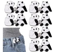 6 Sets Cute Pant Waist Tightener, Panda Shape Waist Adjuster for Loose Pants Detachable Adjustable Waist Buckles No Sew and No Tool Jean Buttons Pins Safety Clips for Skirts Sleeves Decoration