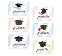 6 Sets Doctoral Cap Greeting Cards Ivory Board Graduation Gifts