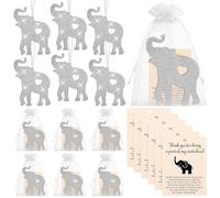 6 Sets Friendship Elephant Ornaments Sisterhood Gifts for Women Story Cards Organza Bags Thank You for Being My Elephant Friendship Gifts for Female Tribe Women Sister Friends Christmas Tree Decor