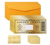 6 Sets Golden Ticket Scratch-off Cards, Golden Ticket Polar Express Surprise Reveal Scratch Card with Envelope Birthday Valentine's Day for Girlfriend Wife Women