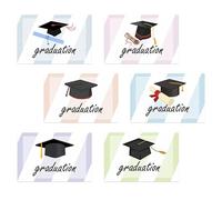 6 Sets Graduation Themed Cards Ivory Board Doctor Cap Greeting Cards