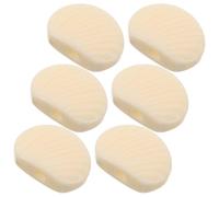 6 Sets Guitar Tuning Peg Caps Machine Head Buttons for Six Strings | Patterned Beige Finish, Oval Profile, Metal and Resin Build, Secure Grip for Acoustic and Electric Guitars