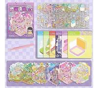 6 Sets Large Size 3D DIY Stickers Scenes Book,Cartoon 3D DIY House Sticker Make Your Own Mini House Magic Academy Space Travel Music Box for Kids Adult Therapy Relief Stress Pass The Time