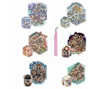 6 Sets Large Size DIY 3D Stickers Scene for Adults Teen Girls Kids,DIY Sticker Therapy for Adult,Make Your Own Scenes Miniature Room for Relief Stress Pass The Time Birthday Gift