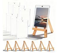 6 Sets Magnetic Card Holder, Trading Card Stand with 35pt Transparent Card Frame, Magnetic Card Holder with Easel, Wood, Ultra UV Protection for Magic Yugioh Sports Cards Collection