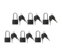 6 Sets Mini Padlock with Keys, Luggage, Diaries and Storage Boxes | Black Vintage Styling, Thickened Shackle, Polished Brushed Finish, Suitable for Zipper Sliders, School Lockers, Home Use