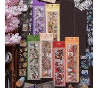 6 Sets of Scrapbook Stickers,Vintage Journal Stickers,Cute Stickers,a Variety of Pattern Options,Waterproof and Wear-Resistant,Bright and Clear Patterns,for Scrapbooks,Diary Accessories,Etc.