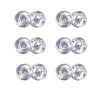 6 Sets Sew-On Snap Buttons - Press Buttons for Clothes,Snap Fasteners, Metal Press Studs Snaps Fasteners for Handbags,Clothes, Crafts(15mm)