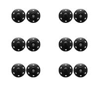 6 Sets Sew-On Snap Buttons - Press Buttons for Clothes,Snap Fasteners, Metal Press Studs Snaps Fasteners for Handbags,Clothes, Crafts(15mm Black)