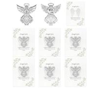 6 Sets Silver Colored Angel Sign Pins with 6 Angel Poem Cards Angel Brooch Pin Angel Pin Badges Confirmation Gifts Angel Gifts Catholic Gifts for Men Women Suit Tie Hat Tuxedo Friendship Day Gifts