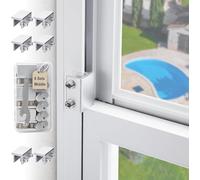 6 Sets Sliding Window Locks with Key, Window Locks for Up and Down Windows,Easy to Install Vertical & Horizontal Window Security Locks,Adjustable Aluminum Window Stopper Lock(Silver)