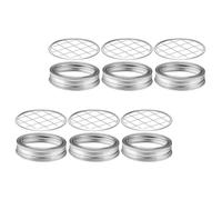 6 Sets Stainless Steel Canning Lid Grid Insert Silver