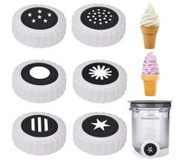 6 sets swirl nozzle for Ninja Swirl Creami Pints Lids,Soft Serve Maker nozzle for Ninja Swirl Creami NC701 & NC700 Pints Lids,(6 groups of different shapes) (6, Black)