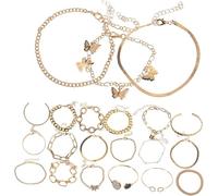 6 Sets Vintage Chain Anklets Bracelets Hypoallergenic Material, Handcrafted Craftsmanship, Exquisite Detail Women Lightweight Ankle Jewelry Comfortable Skin Friendly Design for Daily Wear Beach Par...