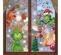 6 Sheet Christmas Window Stickers, Double Side Printed Christmas Window Stickers Decorations, Colorful Xmas Window Decor for Home School Office Decoration Christmas Holiday Supplies