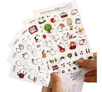 6 Sheet Cute Cartoon Rabbit Stickers Transparent PVC Diary Stickers DIY Decoration Memo Scrapbooking Notebook Making Gift Lovely and Practical