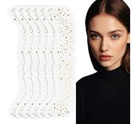6 Sheet Glitter Freckles Face Tattoo, Silver Makeup Face Glitter Speckles Patches, Waterproof Glow Up Speckle Freckle, Sparkle Temporary Face Tattoos for Women, Girls, Christmas, Festivals, Party
