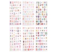 6 Sheet Vintage Scrapbook Stickers, Graffiti Alphabet Number Stickers Self-Adhesive Decals for DIY Scrapbook Journal Album Art Crafts
