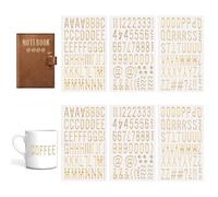 6 Sheets 1 Inch 3D Foam Self Adhesive Letter & Number Stickers - Gold Puffy Alphabet & Capital Letter Stickers for DIY Crafts, Scrapbooking & Poster