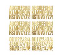 6 Sheets 2 Inch Letter Number Stickers, 186 Pieces Waterproof Self Adhesive Alphabet for Scrapbooking, Bottle Decor, Mailbox, Door Decoration, No Residue and Waterproof - Rainbow Gold