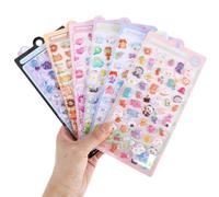 6 Sheets 3D Puffy Stickers Kawaii Resin Decorative Stickers Butterfly Flower Animal Cute Sticker Decorative Resin Sticker for Scrapbooking Notebook Journals Laptops Phone Case