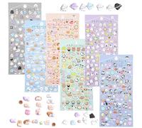 6 Sheets 3D Sticker Set, Cartoon Puffy Stickers, Mini Animal Stickers, Cute Animals Stickers for Boys and Girls, Notebook, Mobile Phone Cases, Scrapbooking, DIY