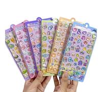 6 Sheets 3D Stickers, Puffy Cute Stickers for Toddlers and Adults, Cartoon Glow Mini Stickers for Phone Case, Notebook, Scrapbook, Crafting, Gifting, Rewards and Decorations