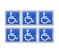 6 Sheets Adhesive Disabled Parking Sign Stickers Handicap Signs Decal Recognizable Disability Wheelchair Symbol for Car Windows Interior Use for Multiple Vehicles Easy Installation