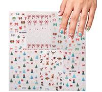 6 Sheets Christmas Nail Art Stickers,Winter Nail Decals 5D Self-Adhesive Nail Stickers with Snowman Snowflake Reindeer Christmas Tree Design Xmas New Year Festive NailsArt Decoration Accessories