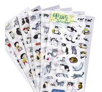 6 Sheets Cute Cat Stickers for DIY Albums Diary Decoration Cartoon Scrapbooking Kawaii School Office Stationery, Best Gift for Kids