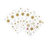 6 Sheets Glitter Snowflake Sticker, Shiny Star Sticker, Snowflake Christmas Stickers, Self-Adhesive Star Sticker for DIY Crafts Envelopes Christmas Decoration